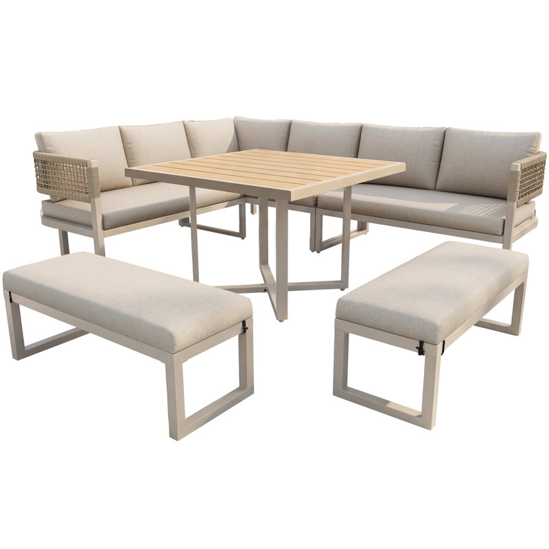 10 - Person Patio Dining Set with Square Table