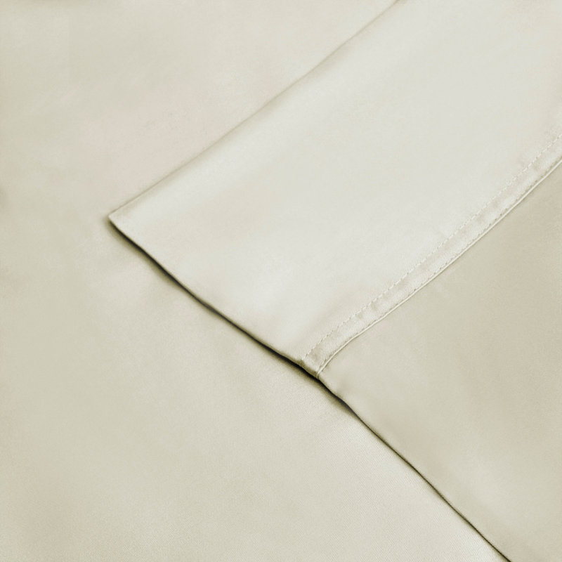 Ensemble de draps en rayonne de bambou à densité de tissage 300 fils Blue Nile Mills, Ivoire