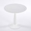 Ensemble de salle à manger Mid-Century à piédestal pour 4 personnes, table en panneau de fibres à densité moyenne blanc avec pieds en métal, 34,25 x 34,64 pouces, comprend 4 chaises