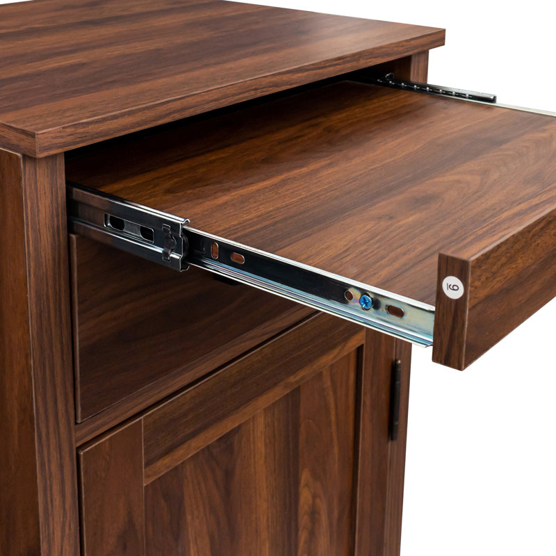 Armoire de bar à vin brun modulaire couleur noyer avec huche pour salle à manger