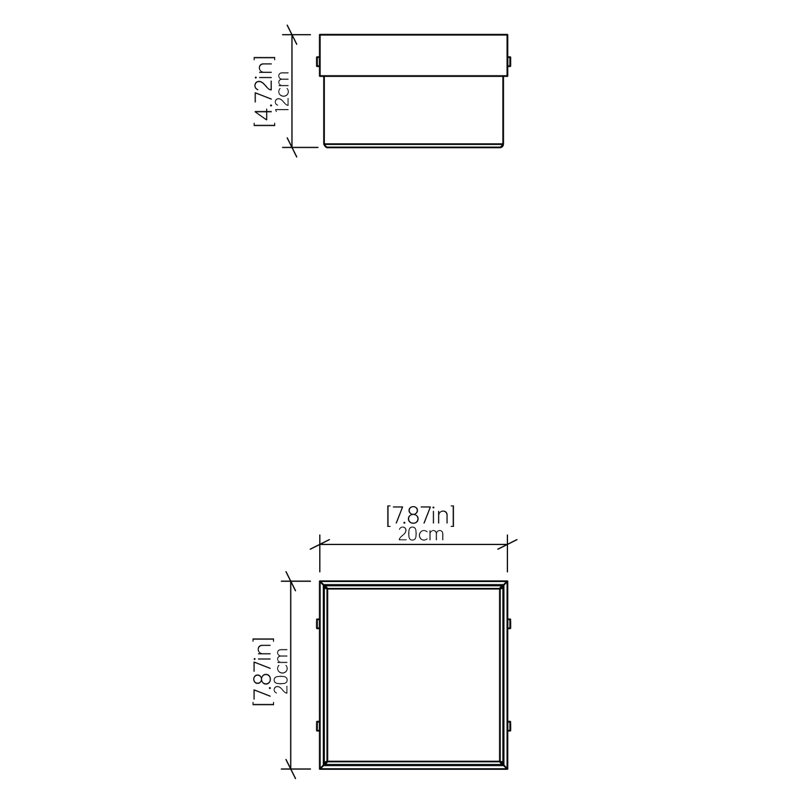1 - Light LED Flush Mount, Imbuia, 4.88" H x 19.5" W x 19.5" D