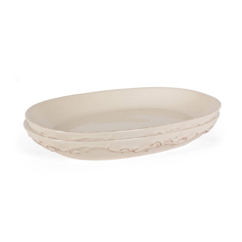 Acanthus Stoneware Oval Serving Platters