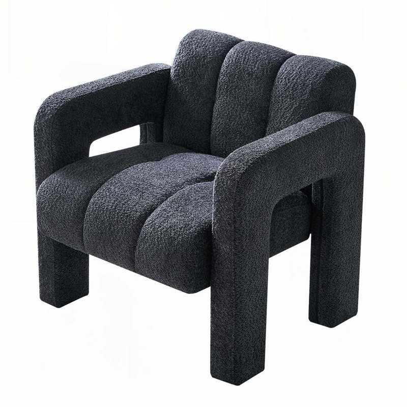 Fauteuil Boucle Upholstery, Gris