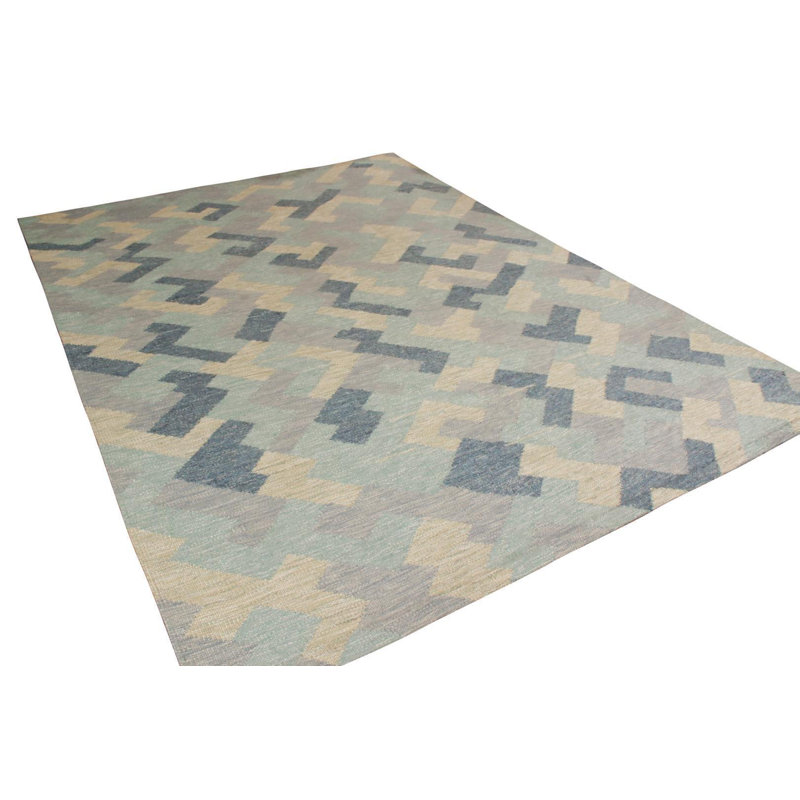 Hand-Made Scandinavian Style Kilim Blue Flat Weave By Rug & Kilim, Rectangle 5' x 7'
