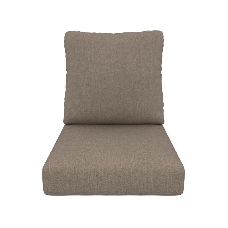 Amala Sunbrella® Outdoor Deep Seating Lounge Chair Seat/Back Cushion, Cast Shale Sunbrella® Plainweave