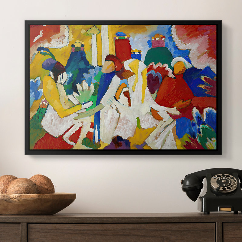Oriental, 1909 - Toile tendue avec châssis Wassily Kandinsky, 16 x 24, Noyer