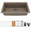 Évier de cuisine à simple cuve encastrable 32-1 / 2 po x 19-1 / 4 po Karran Quartz-62374438