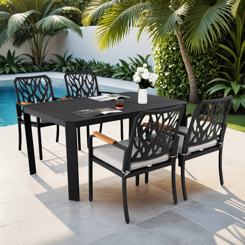 Ensemble de mobilier d'extérieur en aluminium 5 pièces