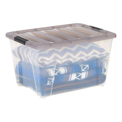 Plastic Storage Box with Latching Lid in Clear