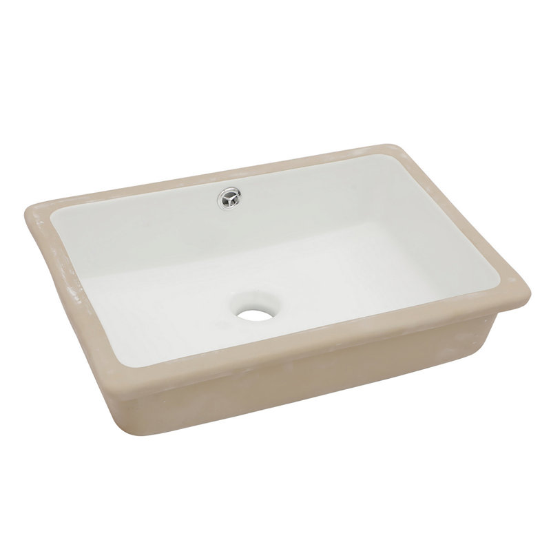 Évier encastré rectangulaire, lavabo de salle de bain avec trop-plein pour la maison, le restaurant, le bureau