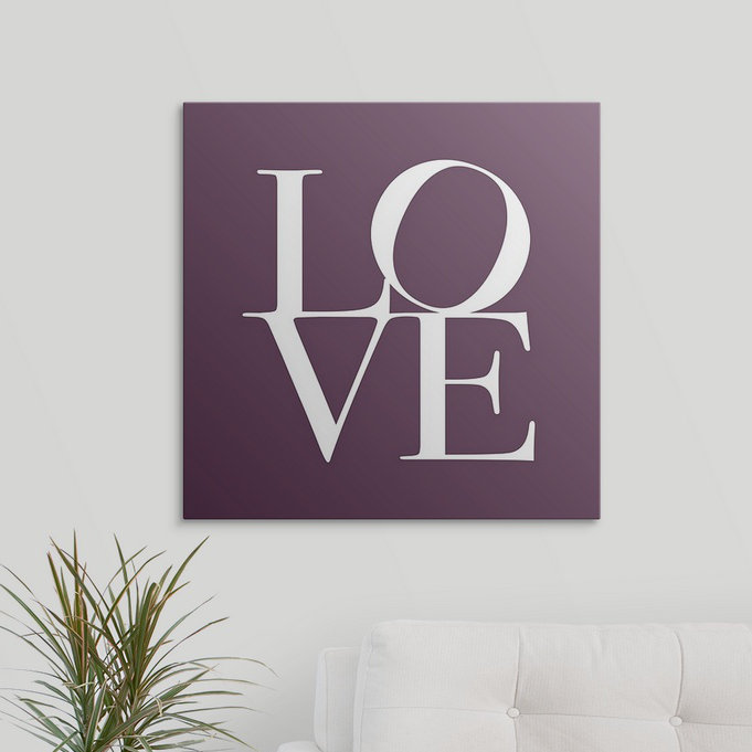«Love» par Francy, art textuel, H 30 po x l 30 po x P 1,5 po, Toile