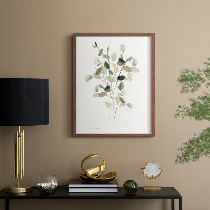 «Leafy Botanical I», reproduction encadrée - bois massif, H 21 po x l 17 po, Noyer