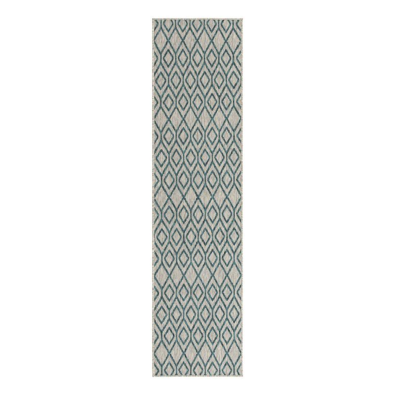 Jill Zarin Turks and Caicos Indoor/Outdoor Rug, Rectangle 5'3" x 8', Gray Teal