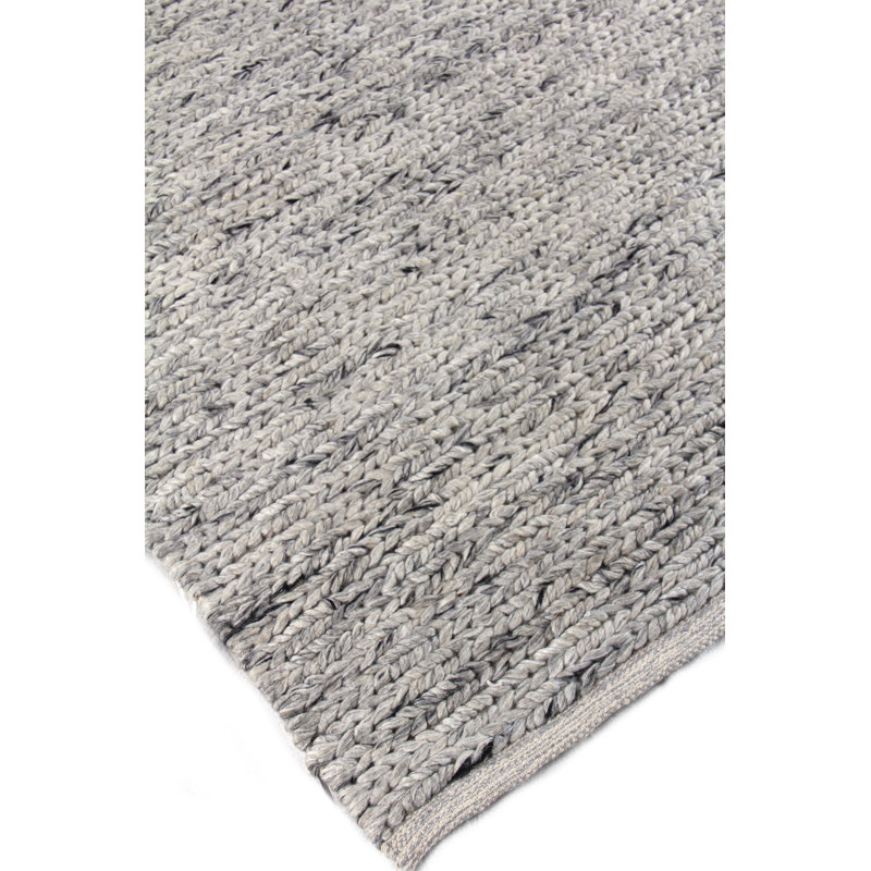 Lauryn Hand-Loomed Gray/Charcoal Area Rug, Rectangle 2' x 3'