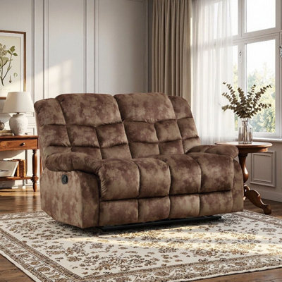 61.8" Wide Contemporary and Soft Manual Reclining Loveseat Sofa