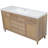 60" Natural Modern Bathroom Vanity with SMC Sink, Large Storage Cabinet, Soft-Close Drawers, Rattan Doors, Silver Knobs & 5 Pine Legs-533385576