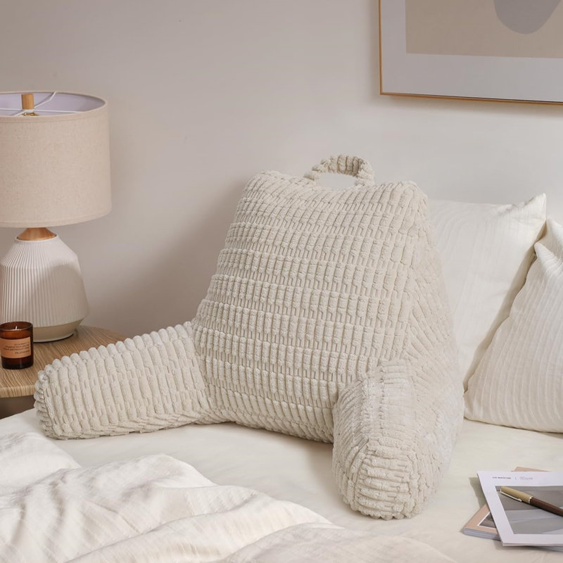 Coussin de lecture pour lit avec accoudoirs, Off White