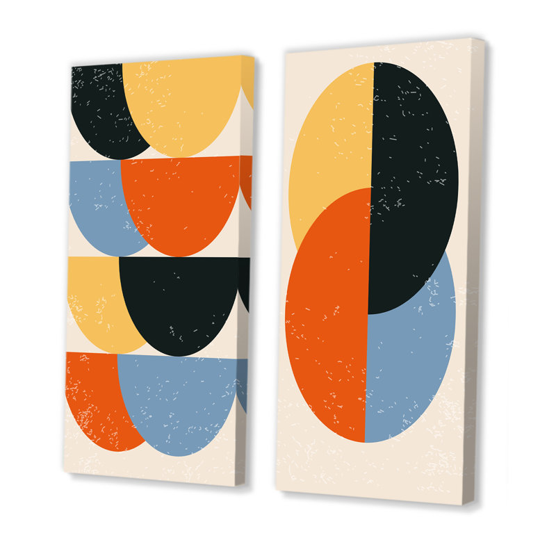 Minimal 20S Geometric Design II - ensemble de 2 peintures, Toile tendue, H 20 po x l 24 po x P 1 po