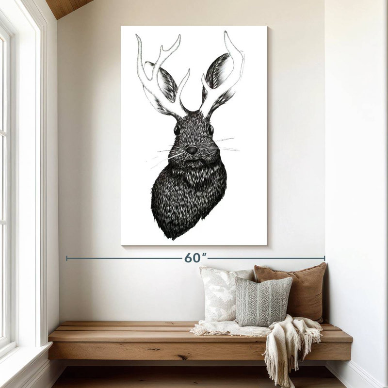Kelan Adorable Jackalope, 51" H x 34" W