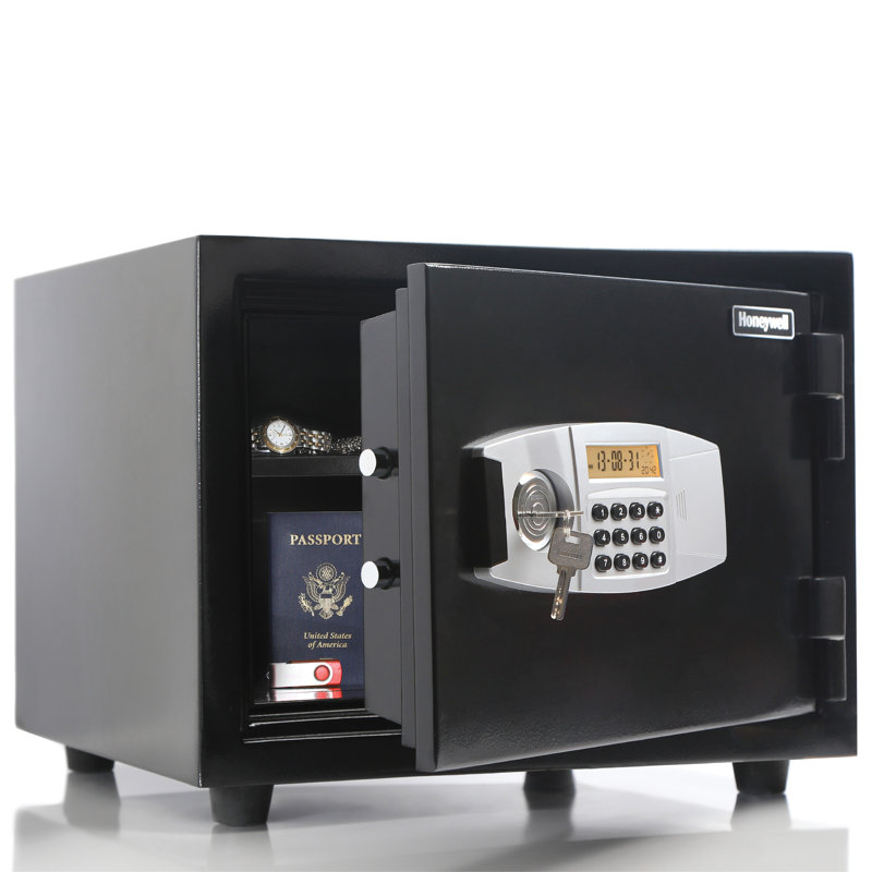 Black Steel Fireproof Digital Lock Security Safe, 0.50 Cu Ft