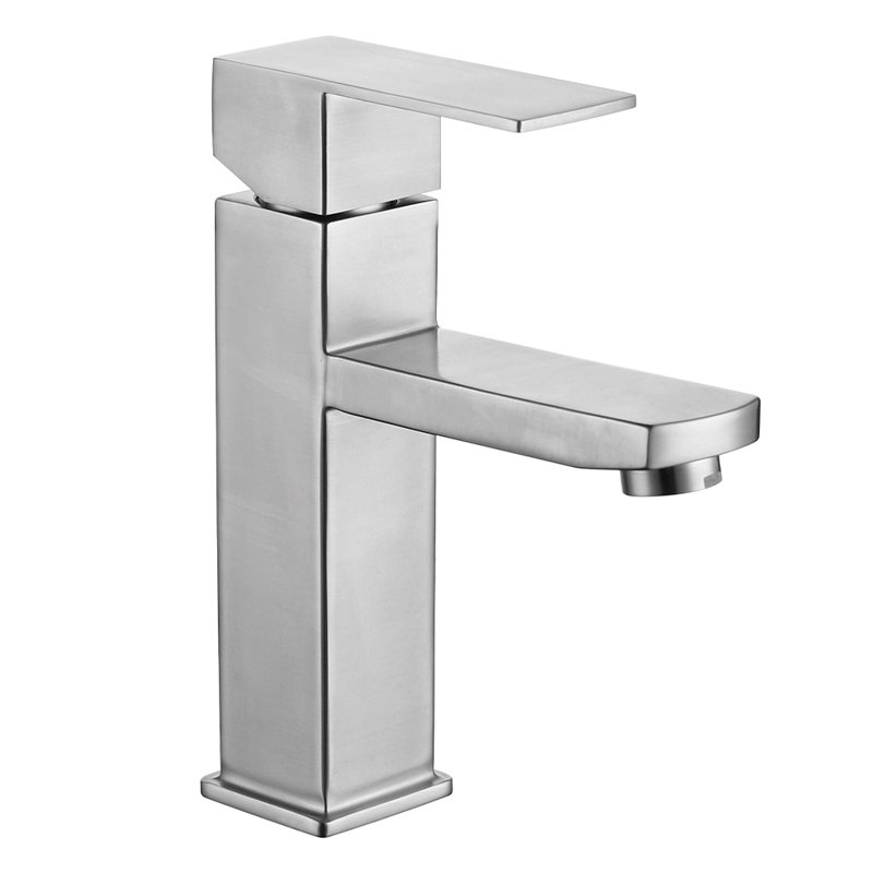 Robinet de lavabo luxueux à poignée simple au fini satiné