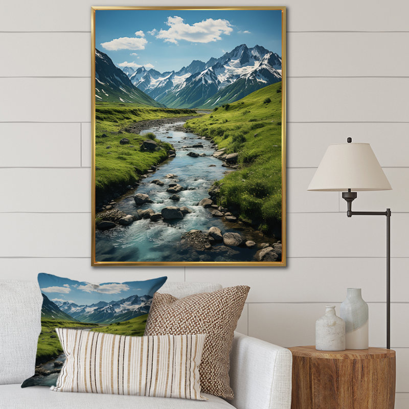 Benisch Alaska Landscape II, reproduction d'art sur toile, H 44 po x l 34 po x P 1,5 po, Cadre flottant doré