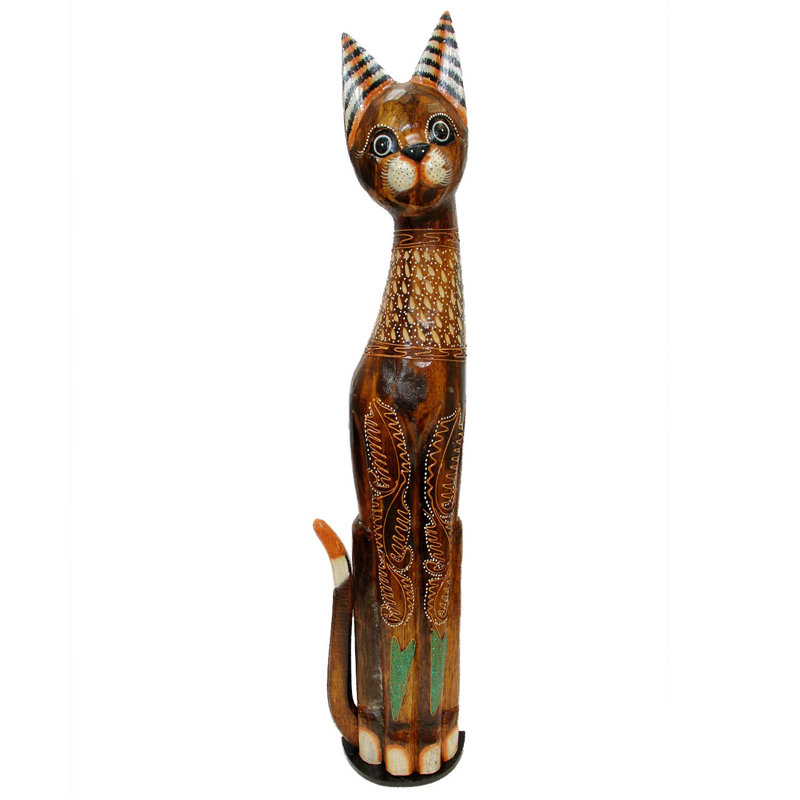 Statue de Santai, H 40 po x l 5 po x P 4 po