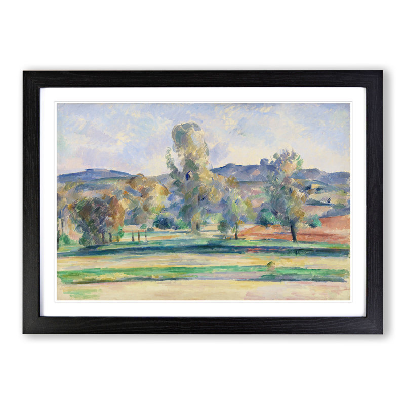 Autumn Landscape by Paul Cezanne - Picture Frame Painting, 27cm H x 36cm W x 2cm D, Black