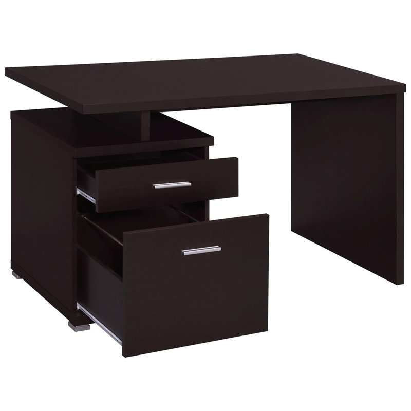 Table de bureau Modern Cappuccino - 2 tiroirs, espace de travail spacieux, organisation efficace, 2 espaces de travail spacieux