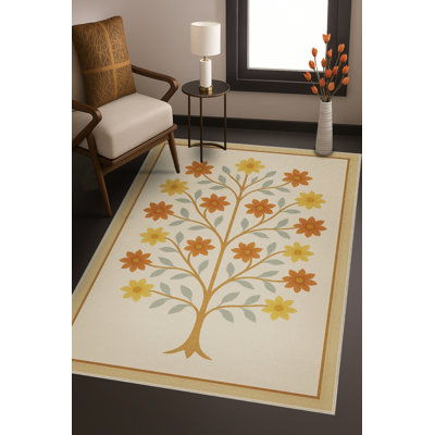Tapis beige tissé traditionnel Mosso