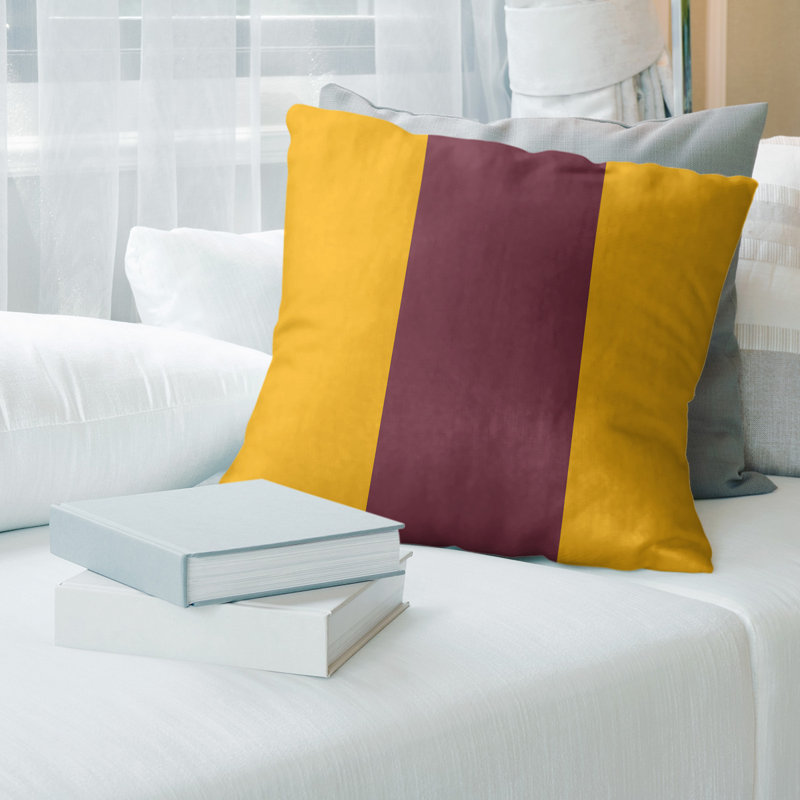  Coussin Euro, Duvet synthétique, Doré / Bourgogne, Polyester filé
