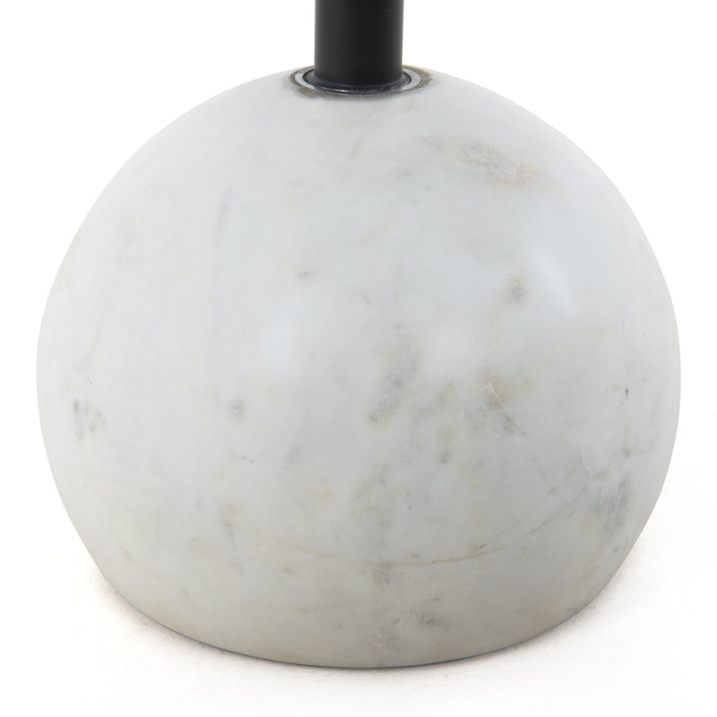Viola Marble End Table, Polished White