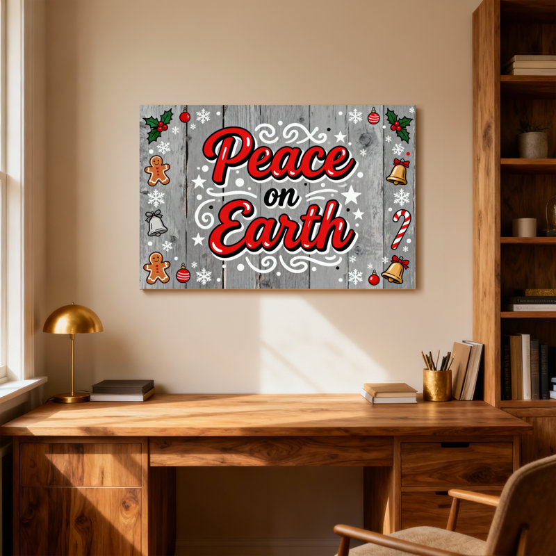 Motif de Noël «Peace on Earth Holiday», H 12 po x l 18 po