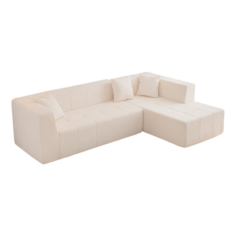 Canapé en tissu 104,9 po, Tissu beige