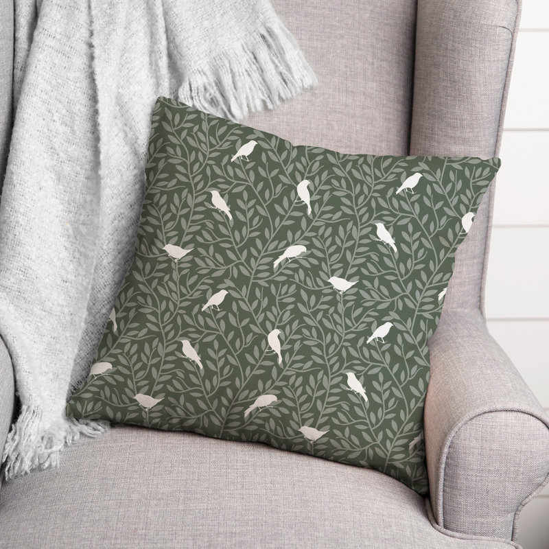  Coussin décoratif intérieur / extérieur en polyester à imprimé animal, H 18 po x l 18 po, Sauge