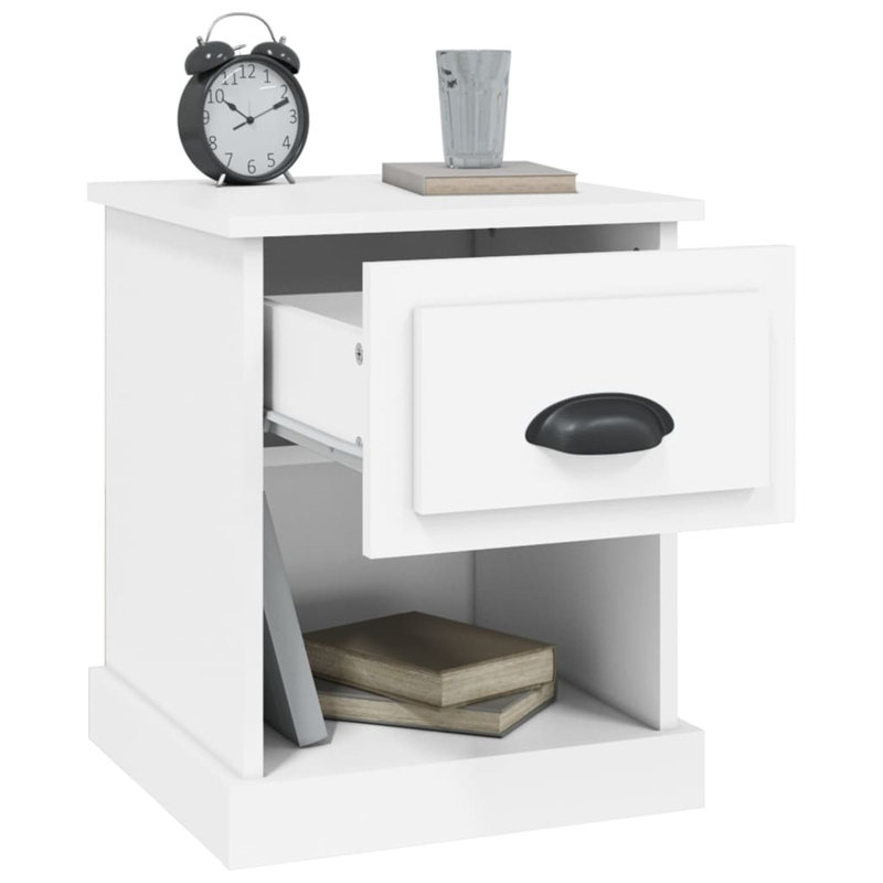 Cardi 39cm W Manufactured Wood Bedside Table, White