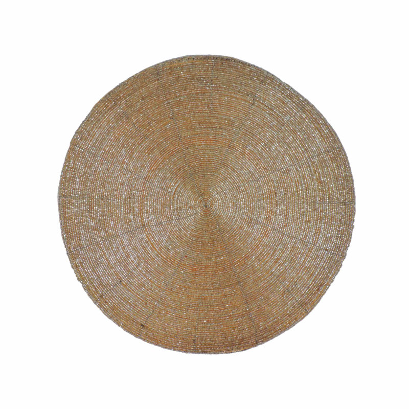 Glass Beads Embroidered Round Placemat