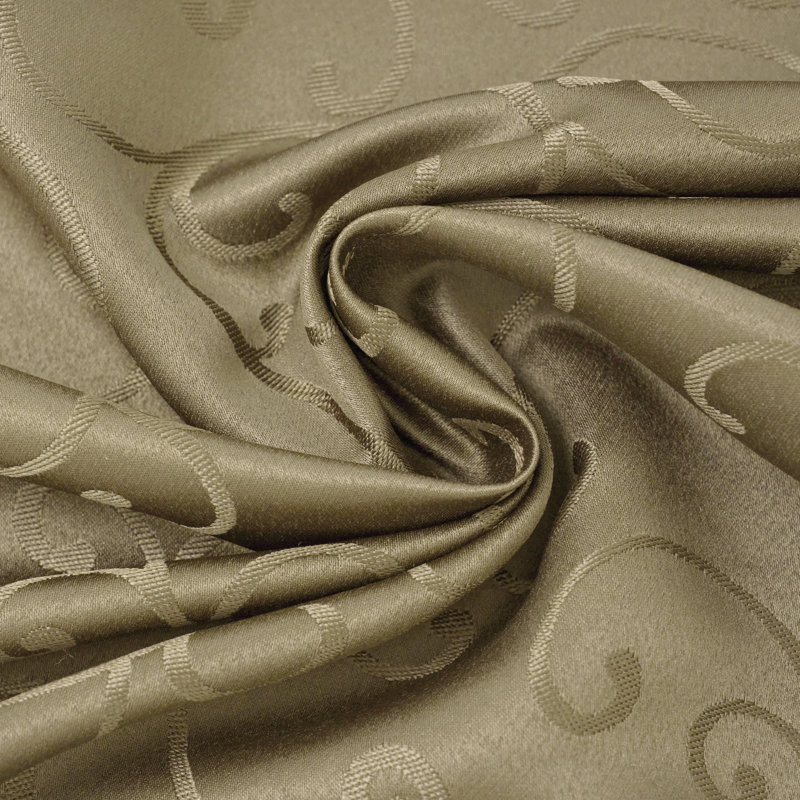 Jacquard imperméable, épais, élégant, doux, uni, damassé, branche, défilement, nappe, nappe, résistante aux liquides et aux taches, couleur taupe ronde, 60 po