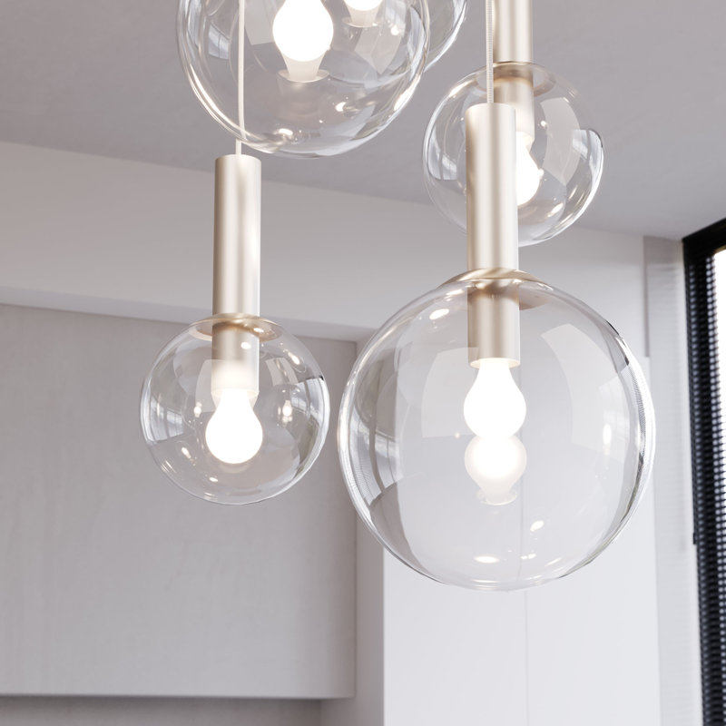 Bubbles 5 - Light Pendant, Polished Nickel, 22" H x 21" W x 21" D