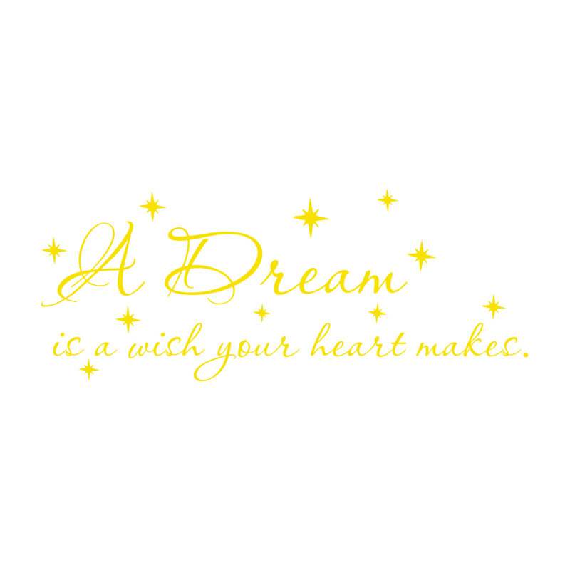 Décalcomanie murale cendrillon de chambre d’enfant quote décoration, Jaune