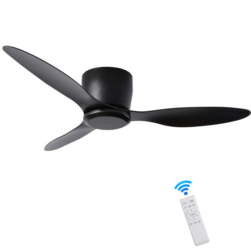 42" Flush Mount Ceiling Fan Without  Light,  3 Reversible Blades, With 6 Speeds Reversible Dc Motor,Low Profile  Ceiling Fan With No Light For Living Room Kitchen Bedroom