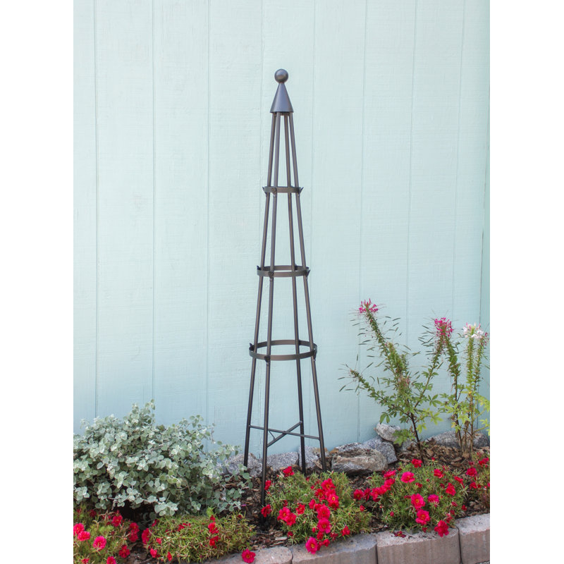 Mckayla 61 in. H x 13 in. W Iron Obelisk Trellis