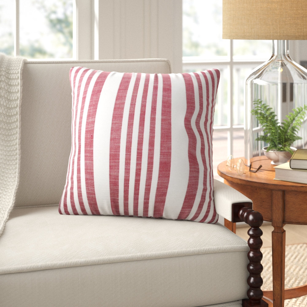 Elwen 20" x 20" Cotton Throw Pillow, Red