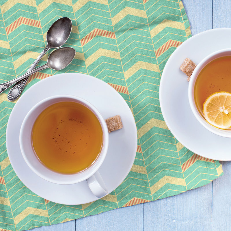 Stephenie Tea Towel Kitchen Towel, Teal/Orange, Cotton Twill