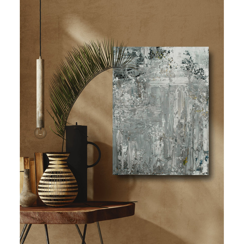 Upturn On Giclee Canvas Hand Embellished Art, White Framed Canvas, 49.5" H x 37.5" W x 1.75" D