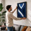 Flowing Blue Ribbon Minimalist - Print-2133469817-2133469816