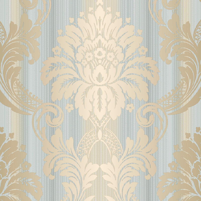 String Damask, Beige/Blue