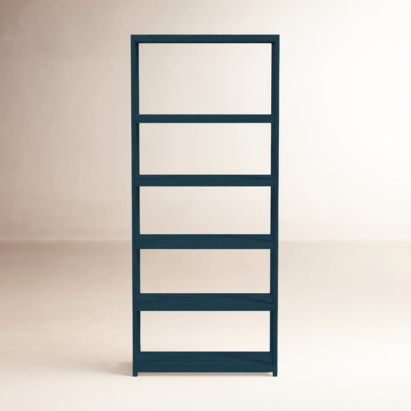 Lark 5 Tier 30Wx75H Etagere Bookcase, Navy Blue
