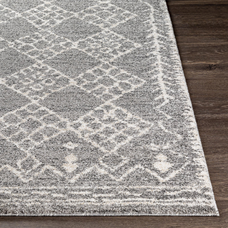 Tapis gris/gris anthracite sud-ouest Arlo, Rectangle 6 pi 7 po x 9 pi