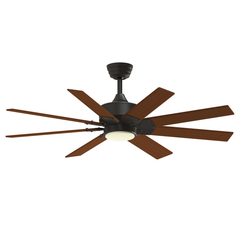Ventilateur de plafond intelligent d'intérieur / extérieur de 52 pouces avec ensemble de lumières DEL CCT Levon